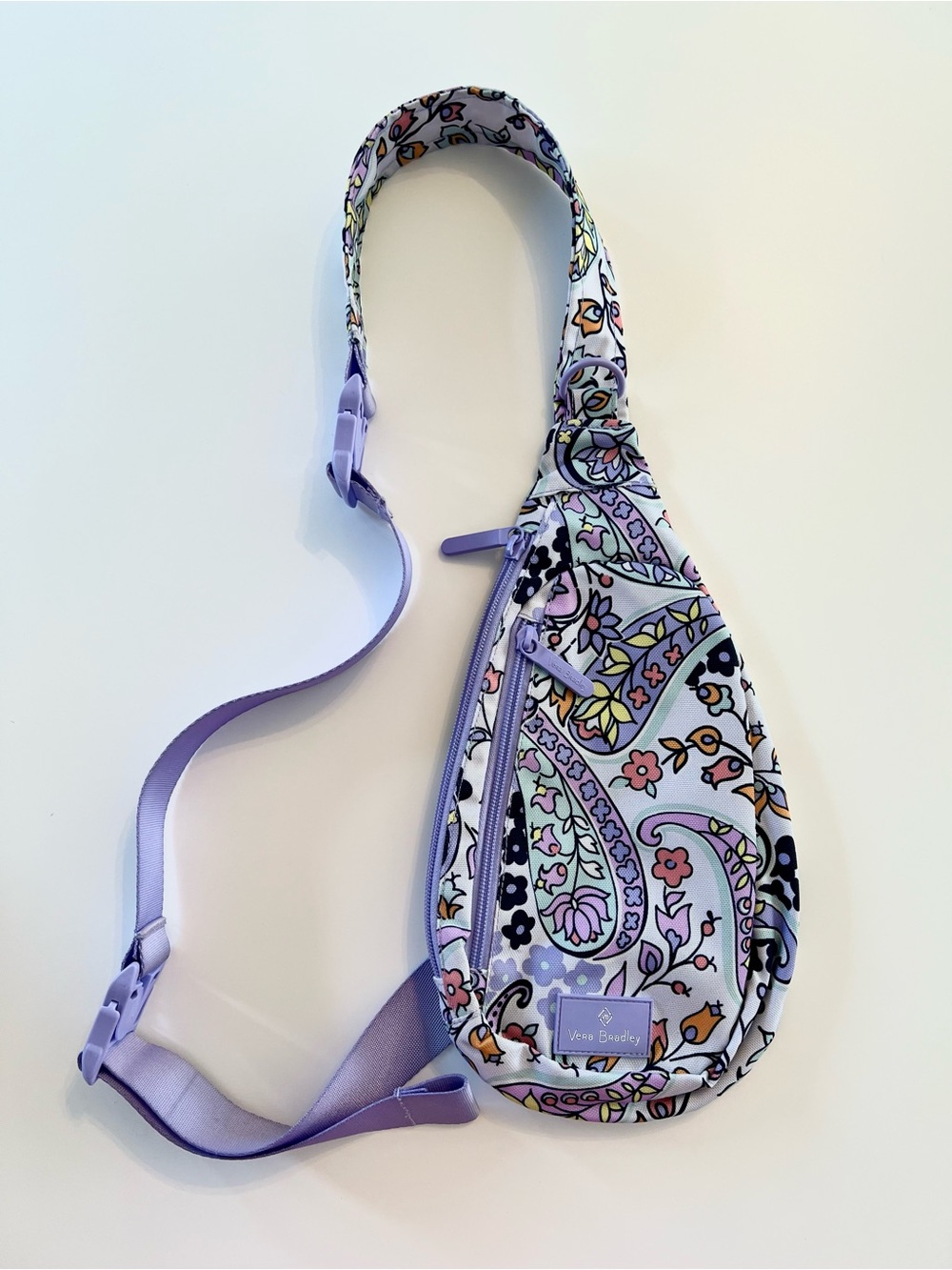Vera Bradley Pastel Paisley Sling Crossbody in Lavender